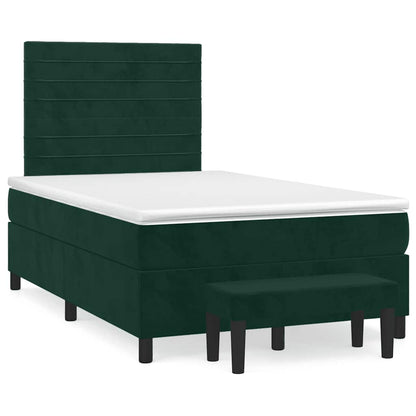 Giroletto a Molle con Materasso Verde Scuro 120x190 cm Velluto | homemem39