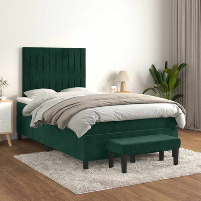 Giroletto a Molle con Materasso Verde Scuro 120x190 cm Velluto | homemem39