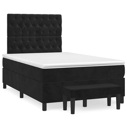 Giroletto a Molle con Materasso Nero 120x190 cm in Velluto | homemem39