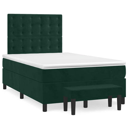 Giroletto a Molle con Materasso Verde Scuro 120x190 cm Velluto | homemem39