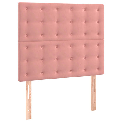 Giroletto a Molle con Materasso Rosa 120x190 cm in Velluto