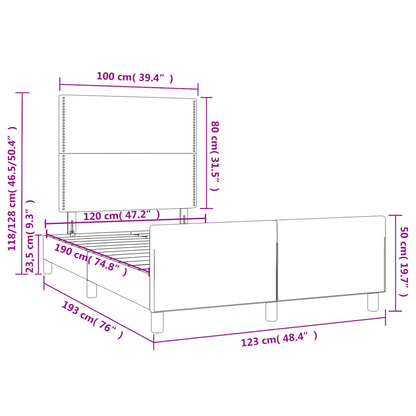 Giroletto senza Materasso Tortora 120x190 cm Tessuto