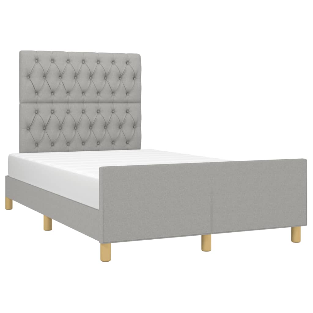 Giroletto senza Materasso Grigio Chiaro 120x190 cm in Tessuto