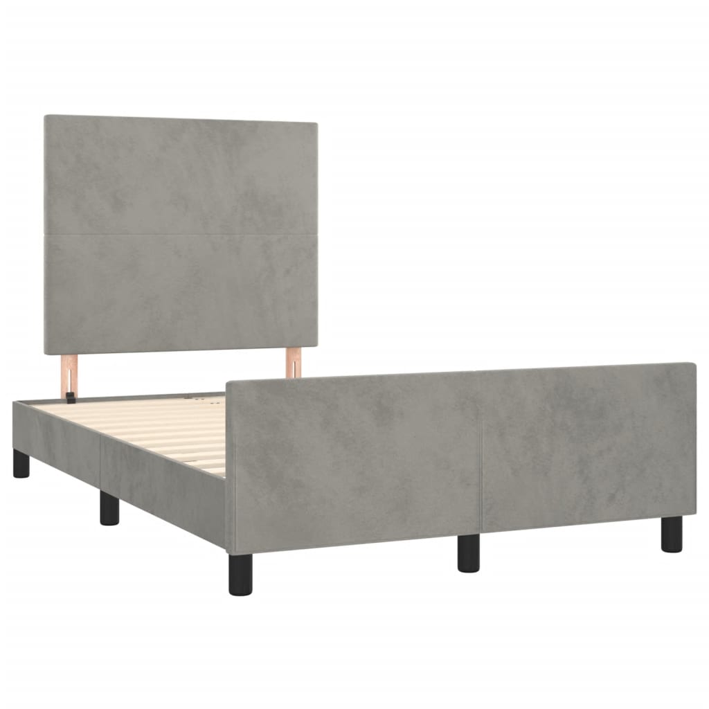 Giroletto senza Materasso Grigio Chiaro 120x190 cm Velluto - homemem39