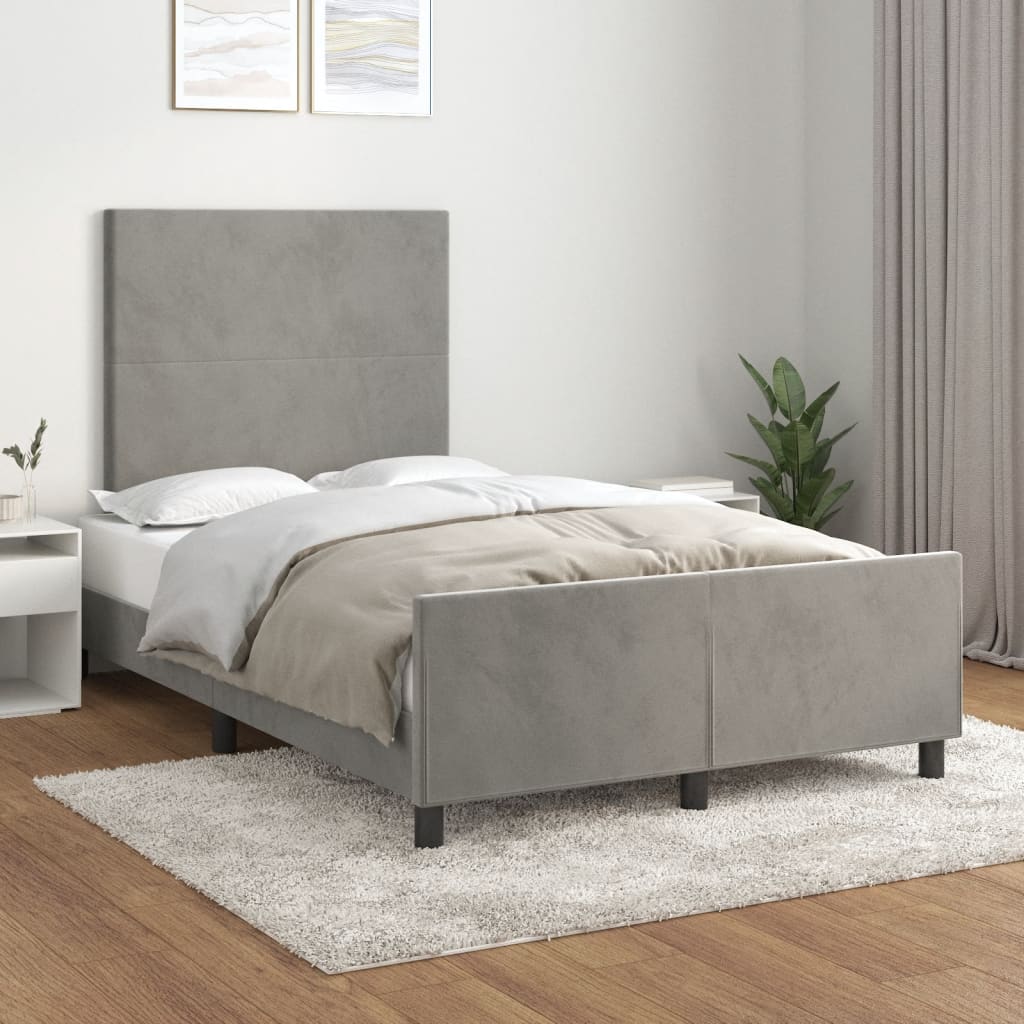 Giroletto senza Materasso Grigio Chiaro 120x190 cm Velluto - homemem39