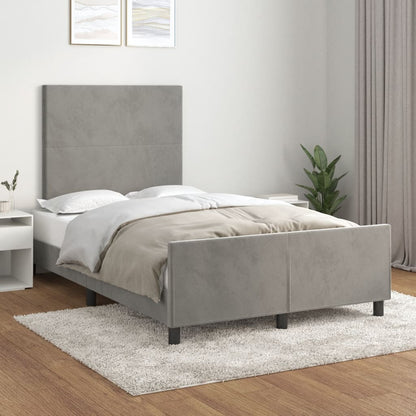 Giroletto senza Materasso Grigio Chiaro 120x190 cm Velluto - homemem39
