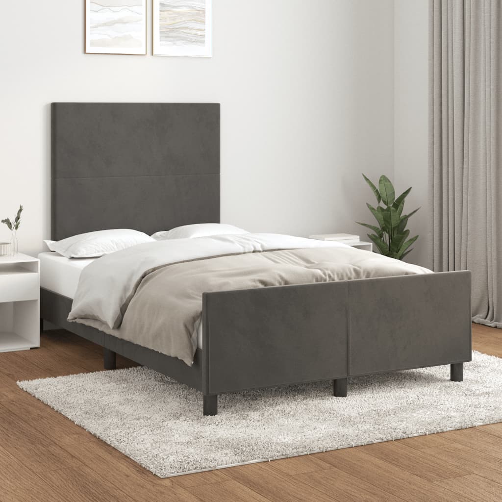Giroletto senza Materasso Grigio Scuro 120x190 cm Velluto - homemem39