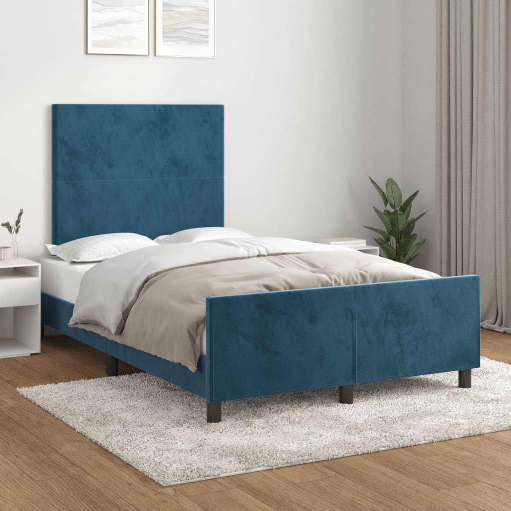 Giroletto senza Materasso Blu Scuro 120x190 cm Velluto - homemem39