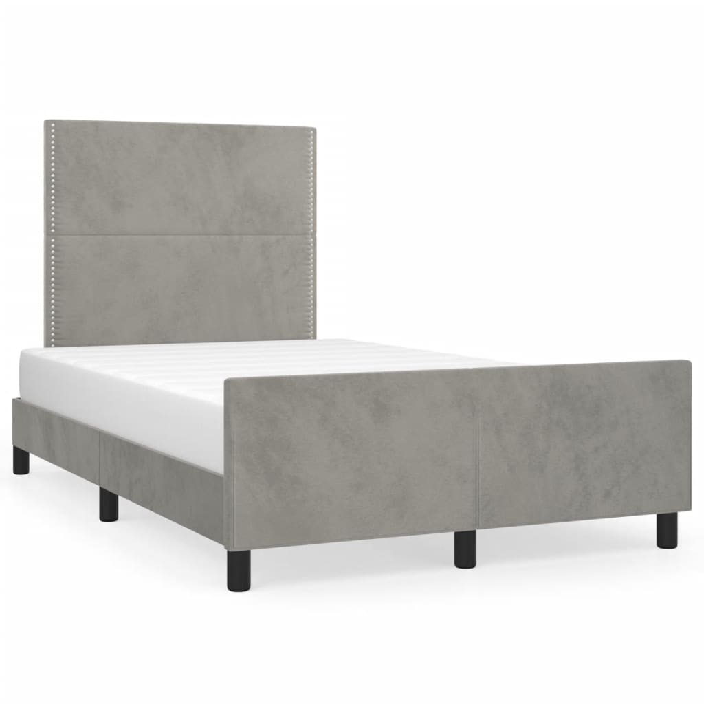 Giroletto senza Materasso Grigio Chiaro 120x190 cm Velluto - homemem39