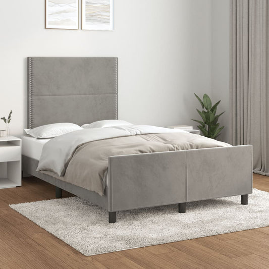 Giroletto senza Materasso Grigio Chiaro 120x190 cm Velluto - homemem39