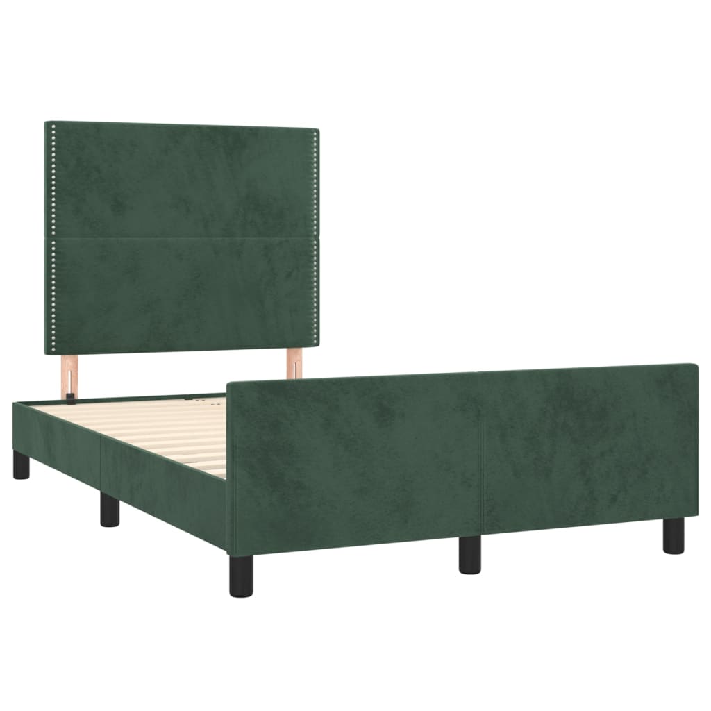 Giroletto senza Materasso Verde Scuro 120x190 cm Velluto - homemem39