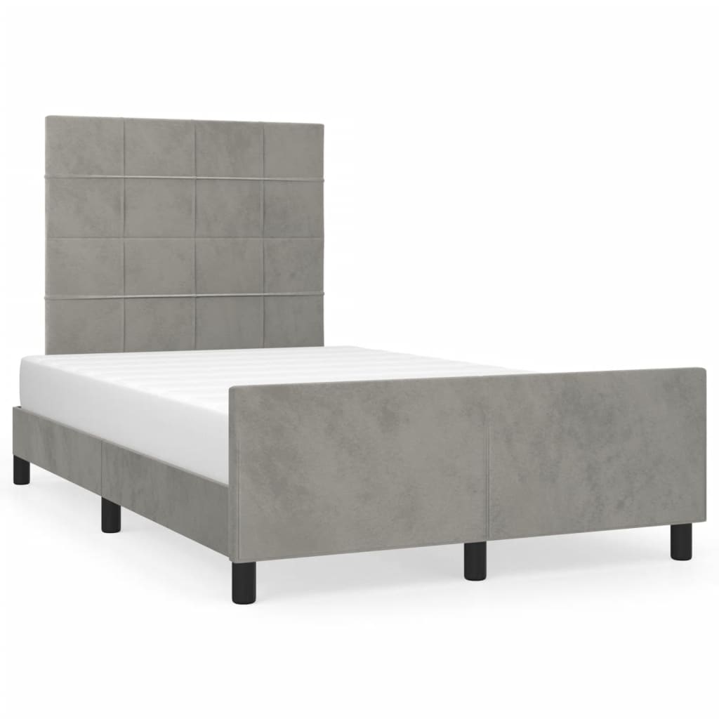 Giroletto senza Materasso Grigio Chiaro 120x190 cm Velluto - homemem39
