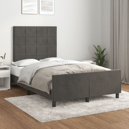 Giroletto senza Materasso Grigio Scuro 120x190 cm Velluto - homemem39