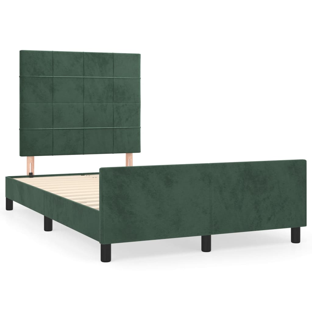 Giroletto senza Materasso Verde Scuro 120x190 cm Velluto - homemem39