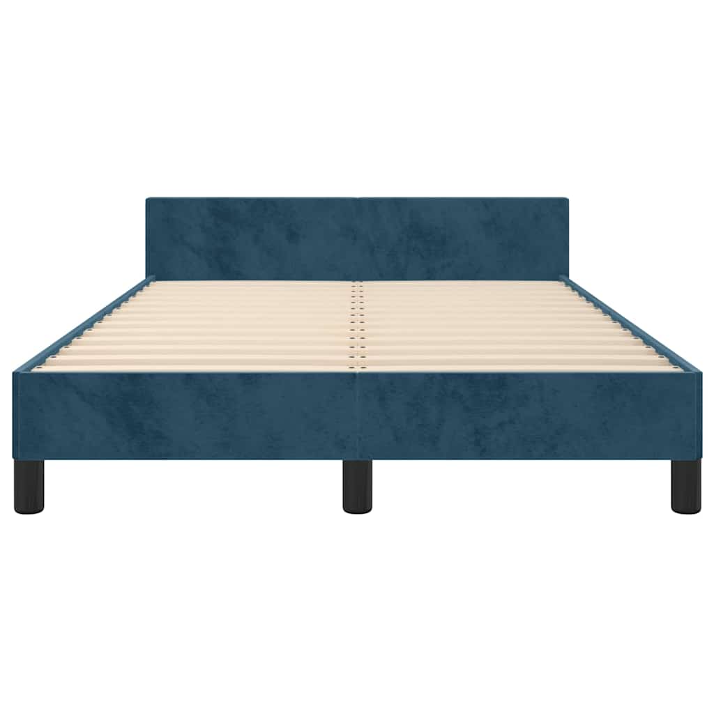 Giroletto senza Materasso Blu Scuro 120x190 cm Velluto
