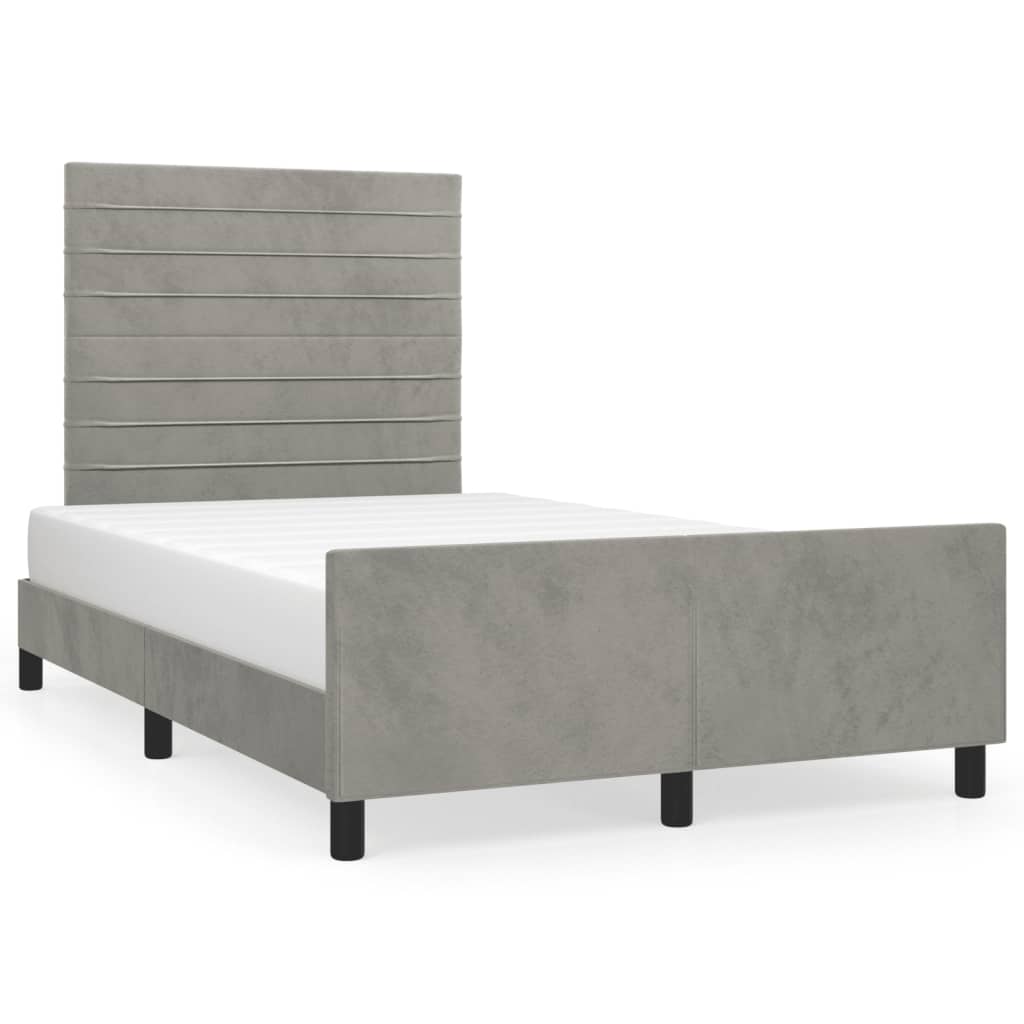 Giroletto senza Materasso Grigio Chiaro 120x190 cm Velluto