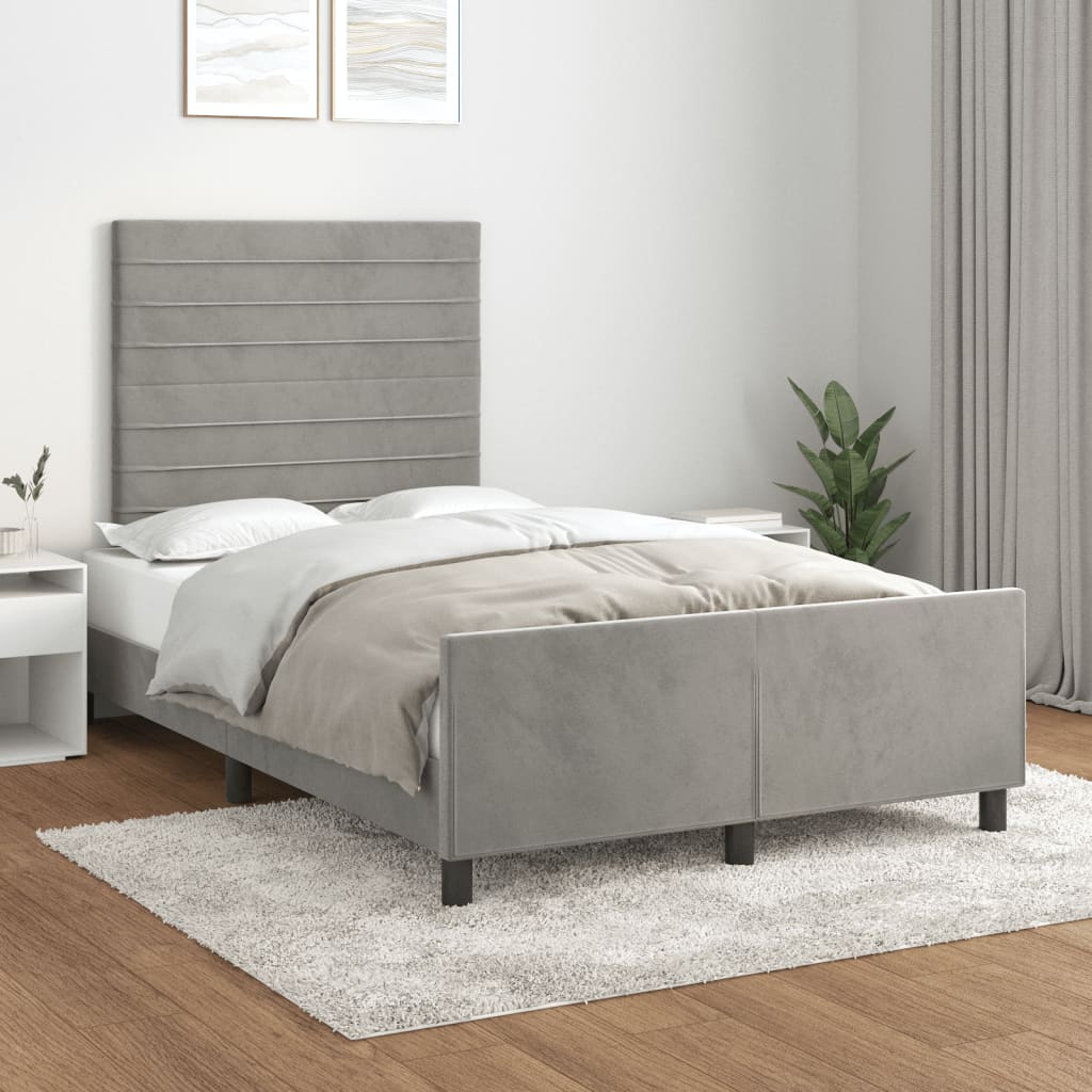 Giroletto senza Materasso Grigio Chiaro 120x190 cm Velluto - homemem39