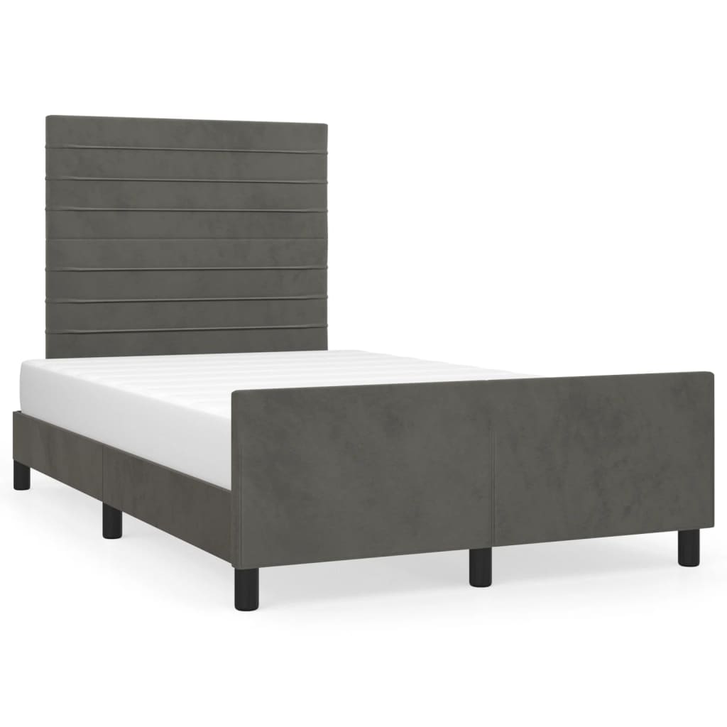 Giroletto senza Materasso Grigio Scuro 120x190 cm Velluto - homemem39