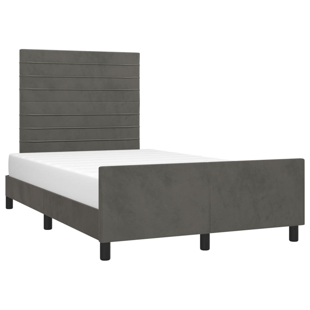 Giroletto senza Materasso Grigio Scuro 120x190 cm Velluto