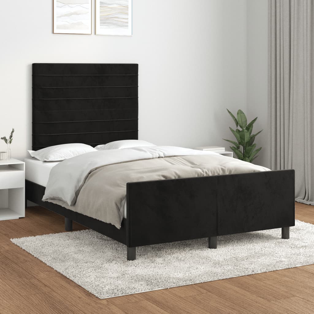 Giroletto senza Materasso Nero 120x190 cm Velluto