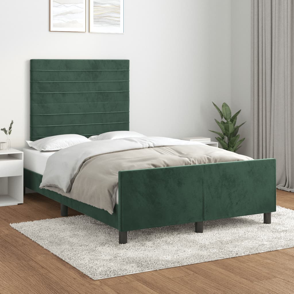Giroletto senza Materasso Verde Scuro 120x190 cm Velluto - homemem39