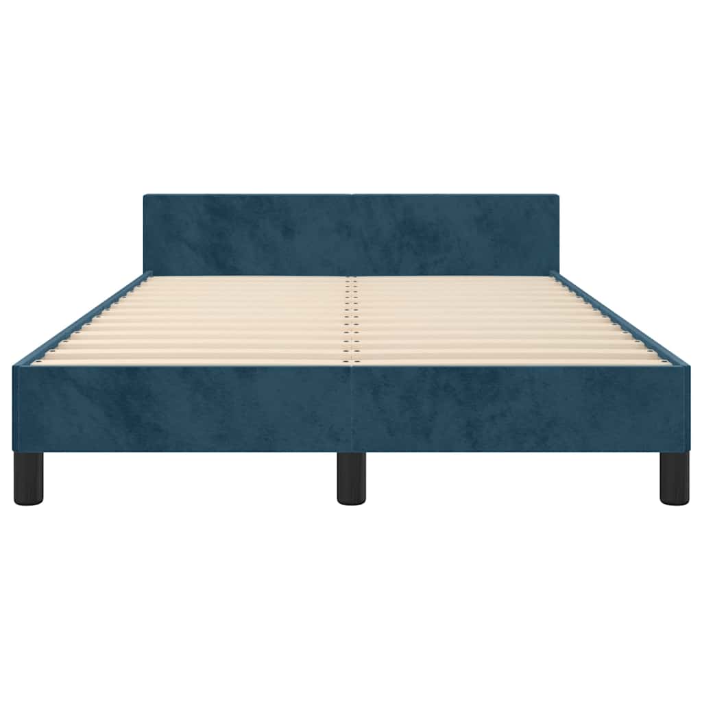 Giroletto senza Materasso Blu Scuro 120x190 cm Velluto