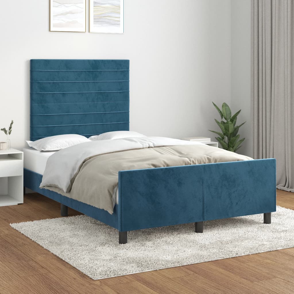 Giroletto senza Materasso Blu Scuro 120x190 cm Velluto - homemem39