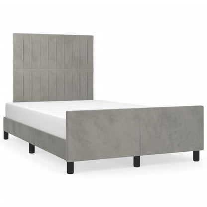 Giroletto senza Materasso Grigio Chiaro 120x190 cm Velluto - homemem39