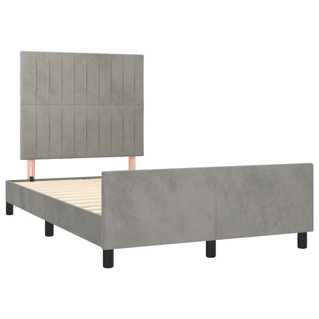 Giroletto senza Materasso Grigio Chiaro 120x190 cm Velluto - homemem39