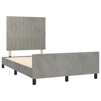 Giroletto senza Materasso Grigio Chiaro 120x190 cm Velluto - homemem39