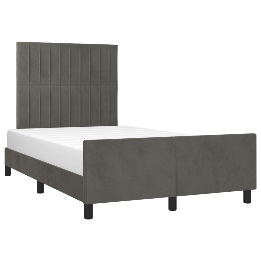 Giroletto senza Materasso Grigio Scuro 120x190 cm Velluto