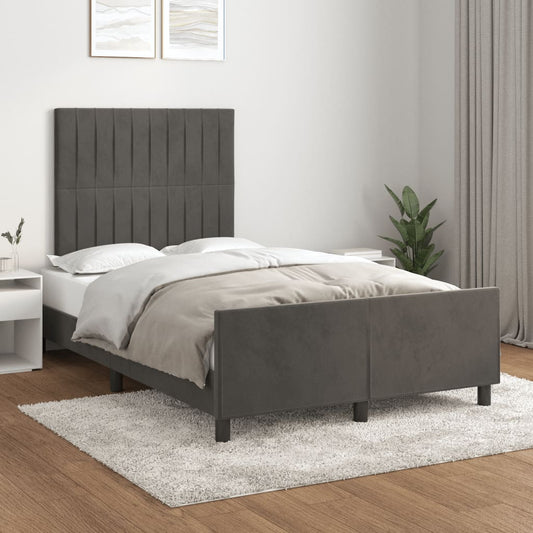 Giroletto senza Materasso Grigio Scuro 120x190 cm Velluto - homemem39