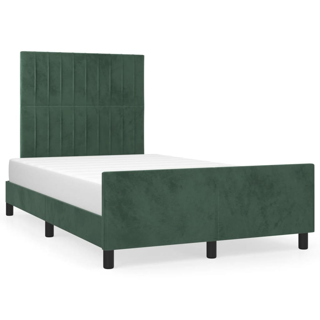 Giroletto senza Materasso Verde Scuro 120x190 cm Velluto - homemem39