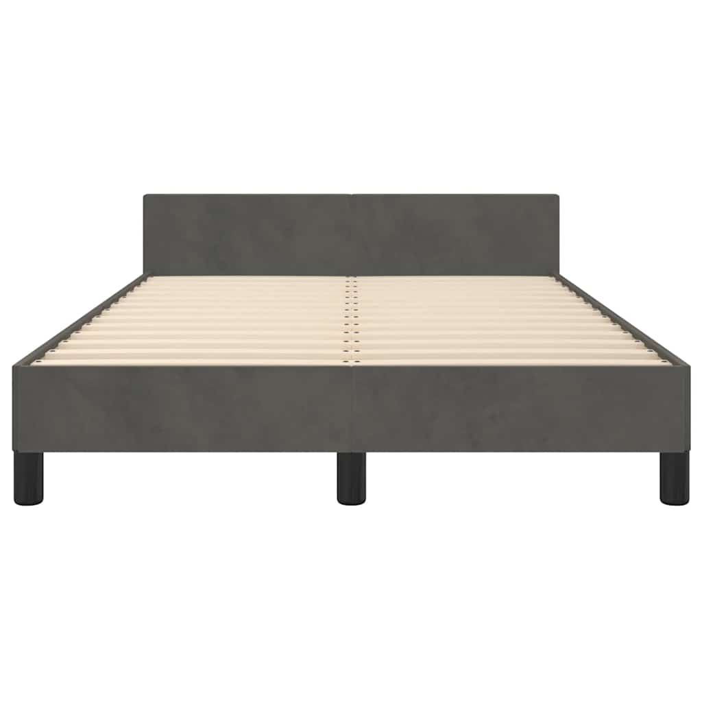 Giroletto senza Materasso Grigio Scuro 120x190 cm Velluto