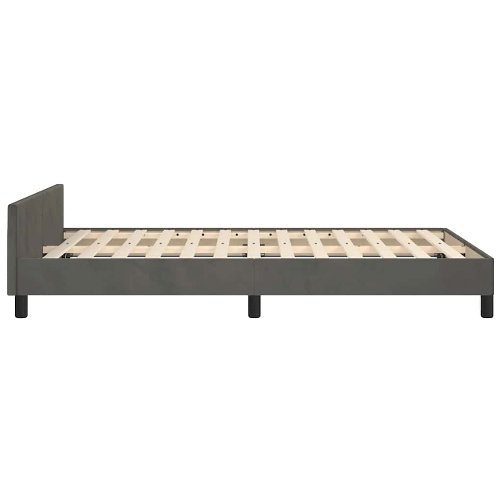 Giroletto senza Materasso Grigio Scuro 120x190 cm Velluto