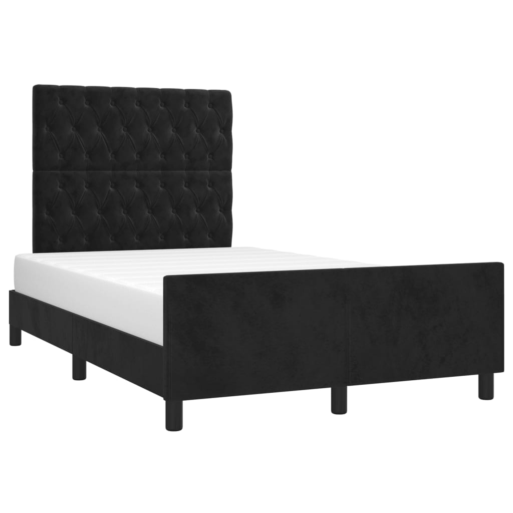 Giroletto senza Materasso Nero 120x190 cm Velluto