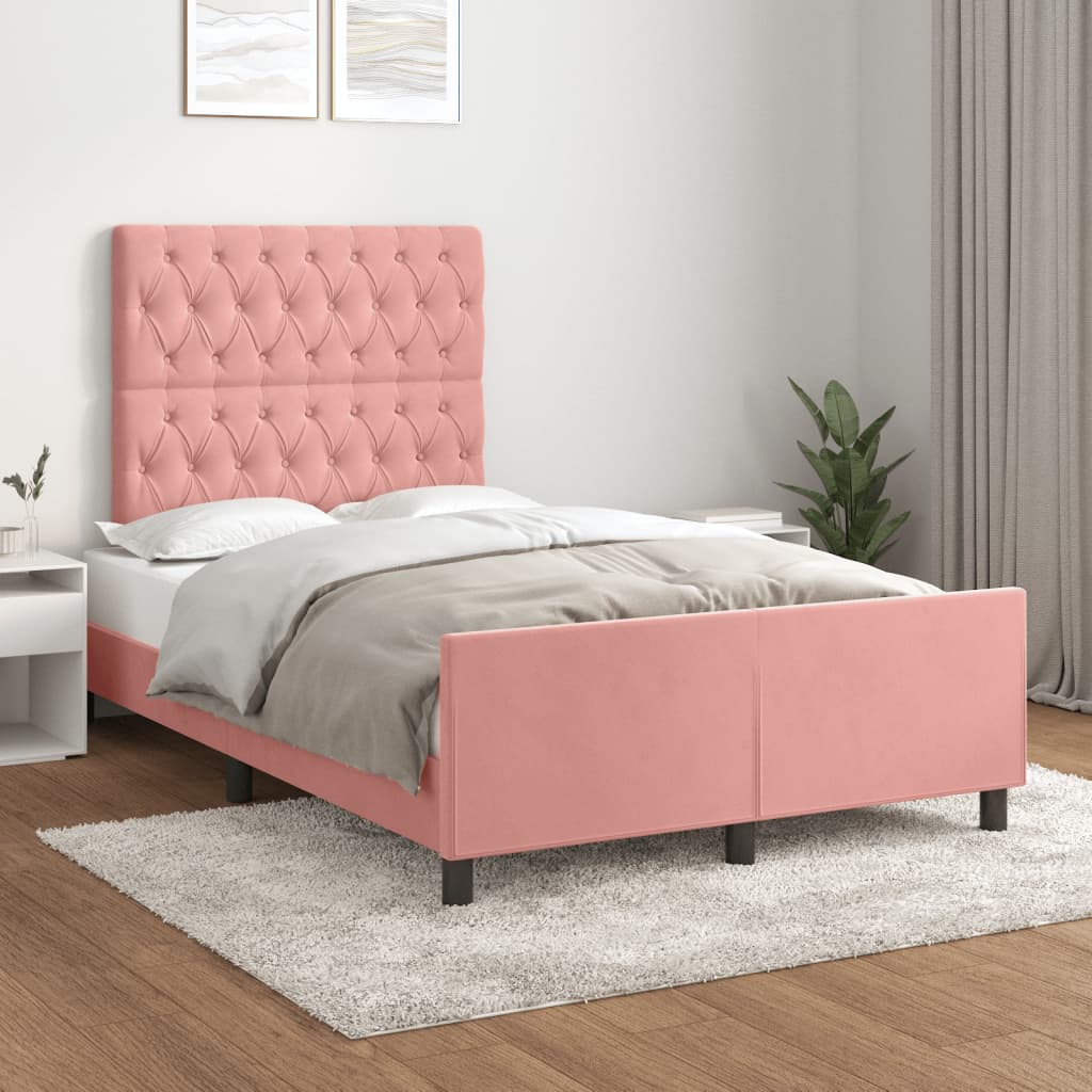 Giroletto senza Materasso Rosa 120x190 cm Velluto | homemem39