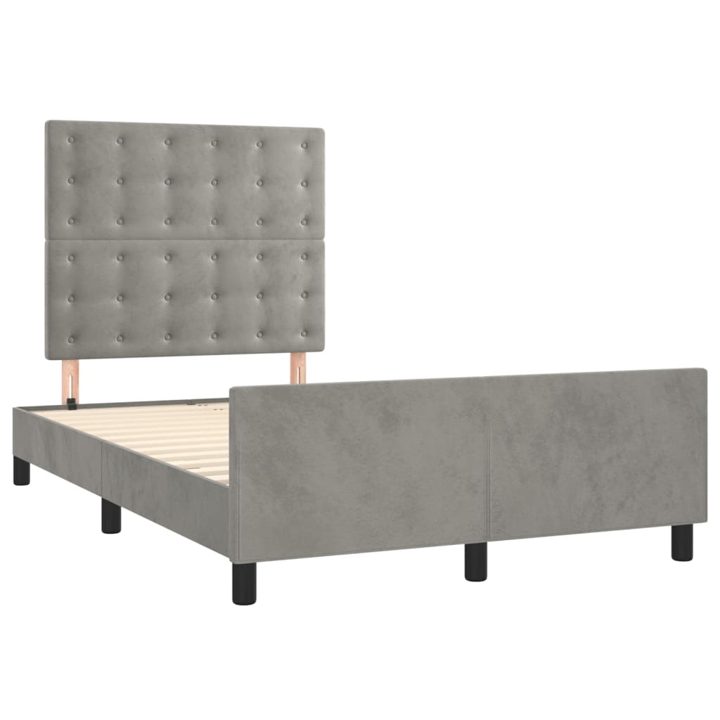 Giroletto senza Materasso Grigio Chiaro 120x190 cm Velluto