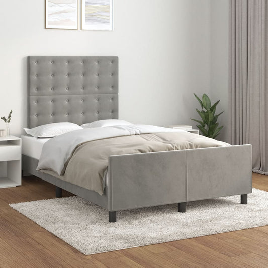 Giroletto senza Materasso Grigio Chiaro 120x190 cm Velluto - homemem39