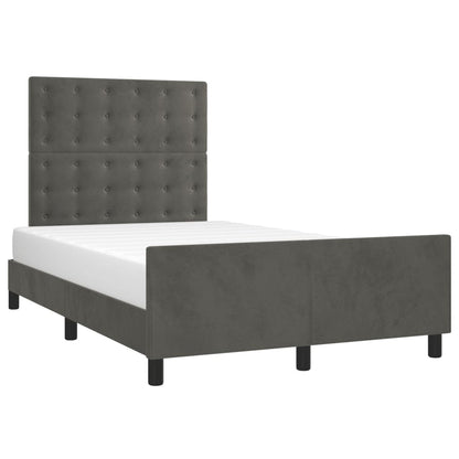 Giroletto senza Materasso Grigio Scuro 120x190 cm Velluto