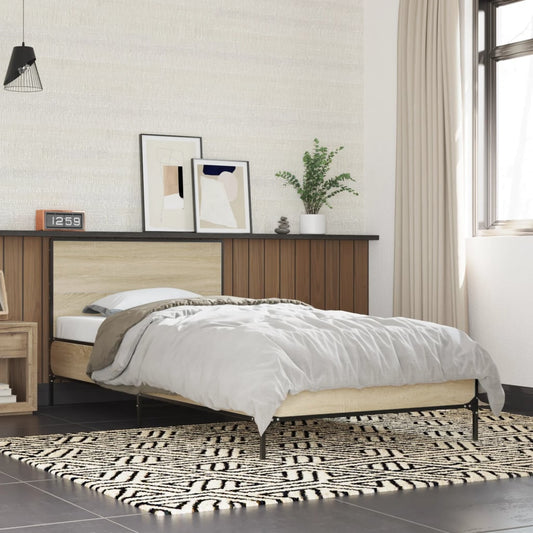 Giroletto Rovere Sonoma 90x200 cm Legno Multistrato e Metallo | homemem39