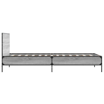 Giroletto Grigio Sonoma 90x200 cm Legno Multistrato e Metallo | homemem39