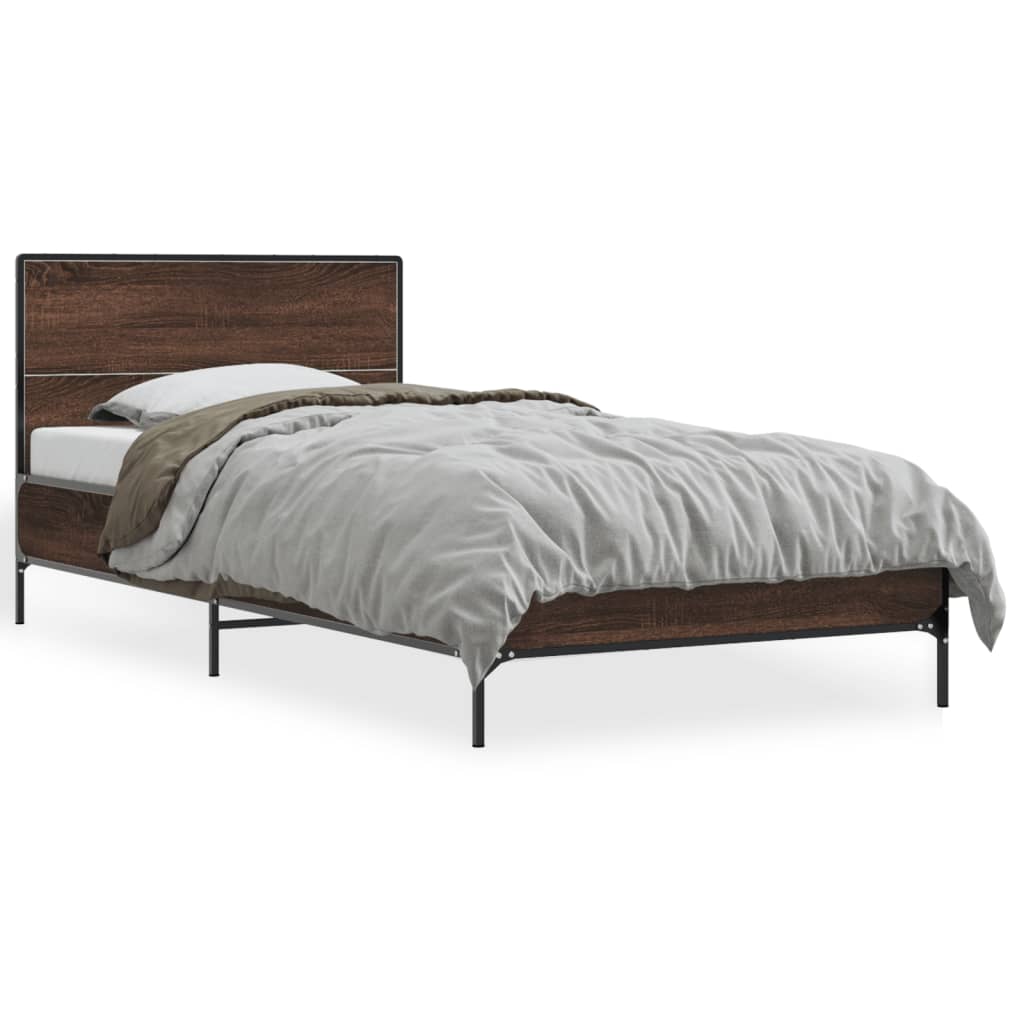 Giroletto Rovere Marrone 90x200 cm Legno Multistrato e Metallo | homemem39
