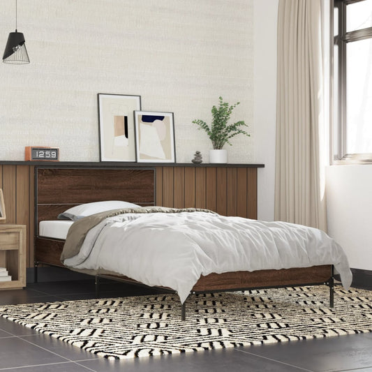 Giroletto Rovere Marrone 90x200 cm Legno Multistrato e Metallo | homemem39