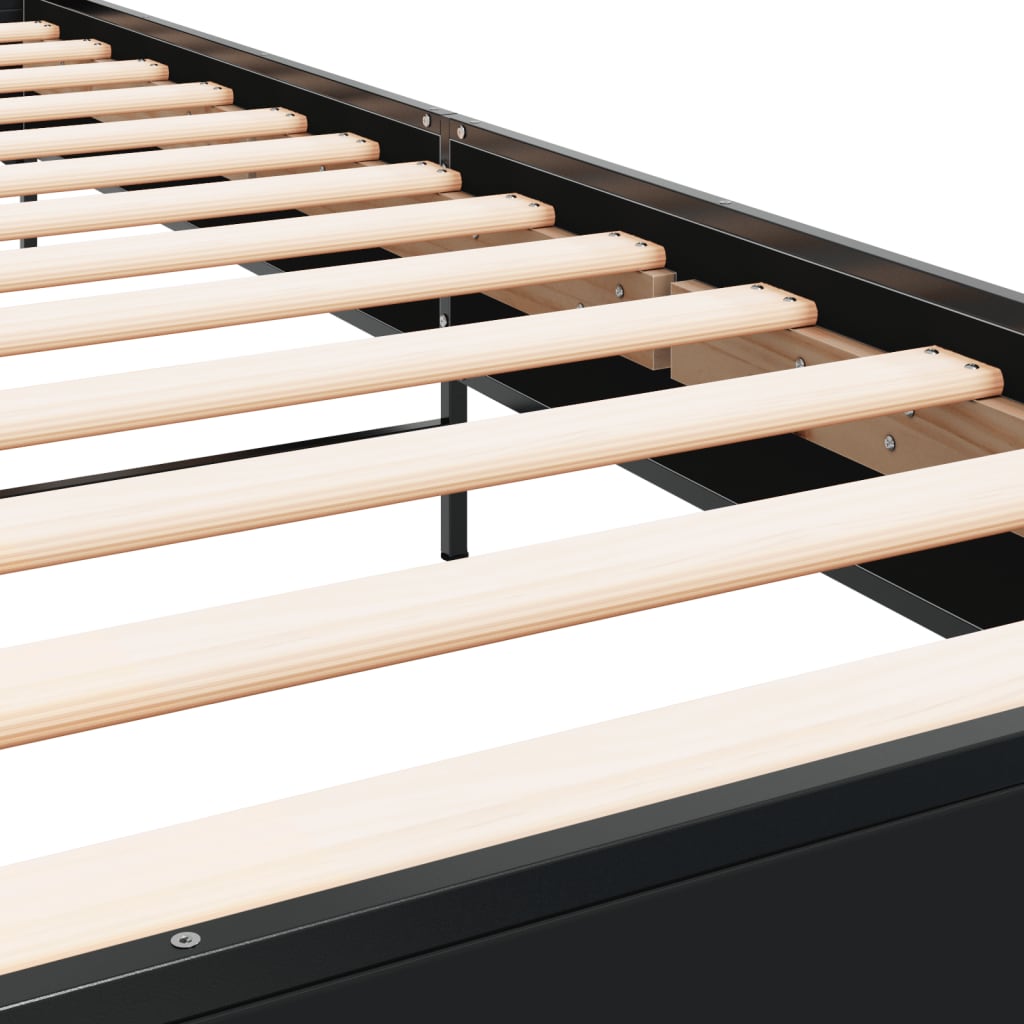 Giroletto Nero 100x200 cm in Legno Multistrato e Metallo | homemem39