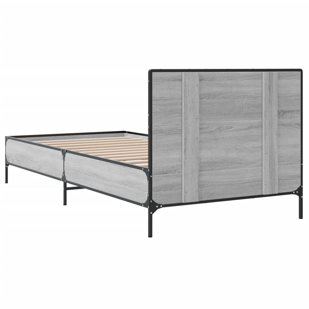 Giroletto Grigio Sonoma 100x200 cm Legno Multistrato e Metallo | homemem39