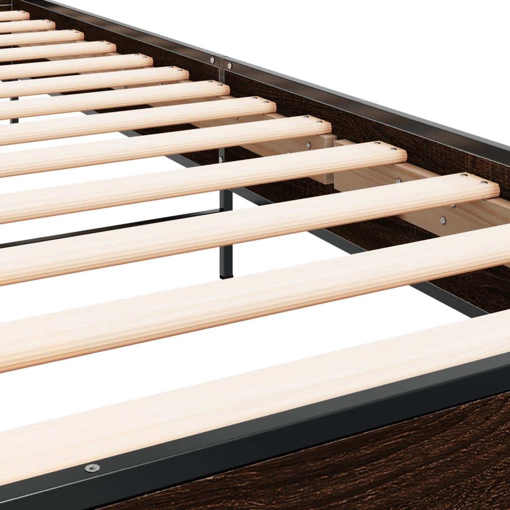 Giroletto Rovere Marrone 100x200 cm Legno Multistrato e Metallo - homemem39