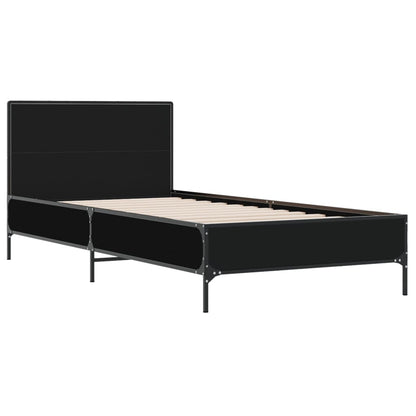 Giroletto Nero 75x190 cm in Legno Multistrato e Metallo | homemem39