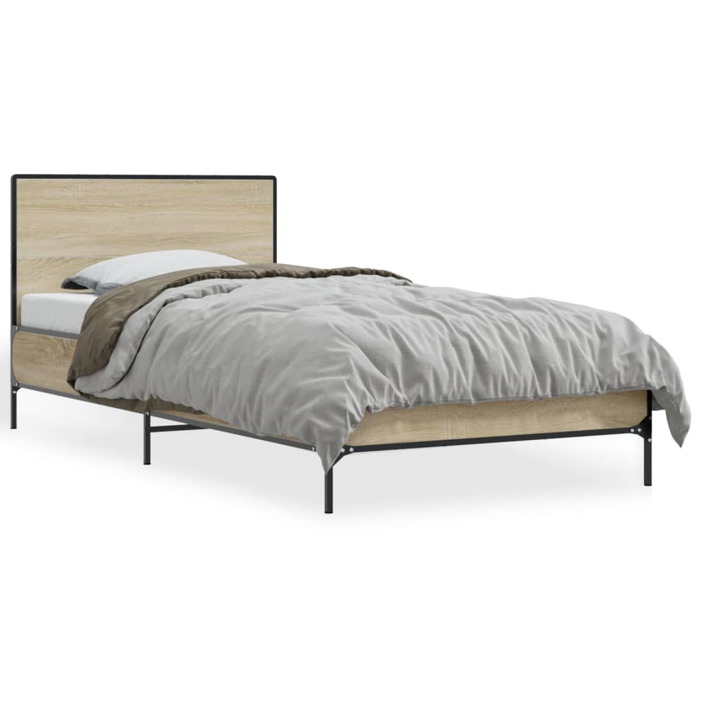 Giroletto Rovere Sonoma 75x190cm in Legno Multistrato e Metallo | homemem39