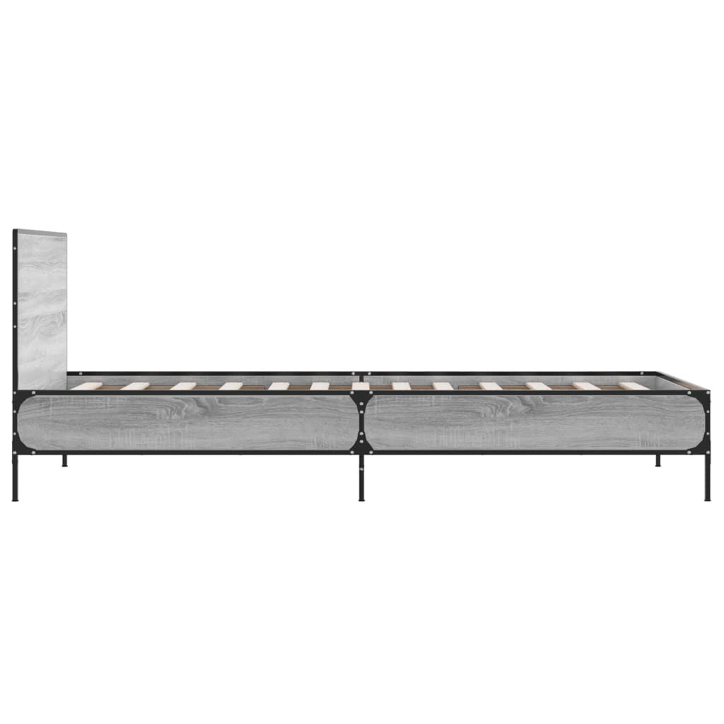 Giroletto Grigio Sonoma 75x190cm in Legno Multistrato e Metallo | homemem39